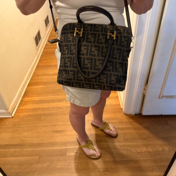 Vintage Fendi FF Zucca Print Canvas Two Way Handbag  (Scarf not included.) - Picture 14 of 15